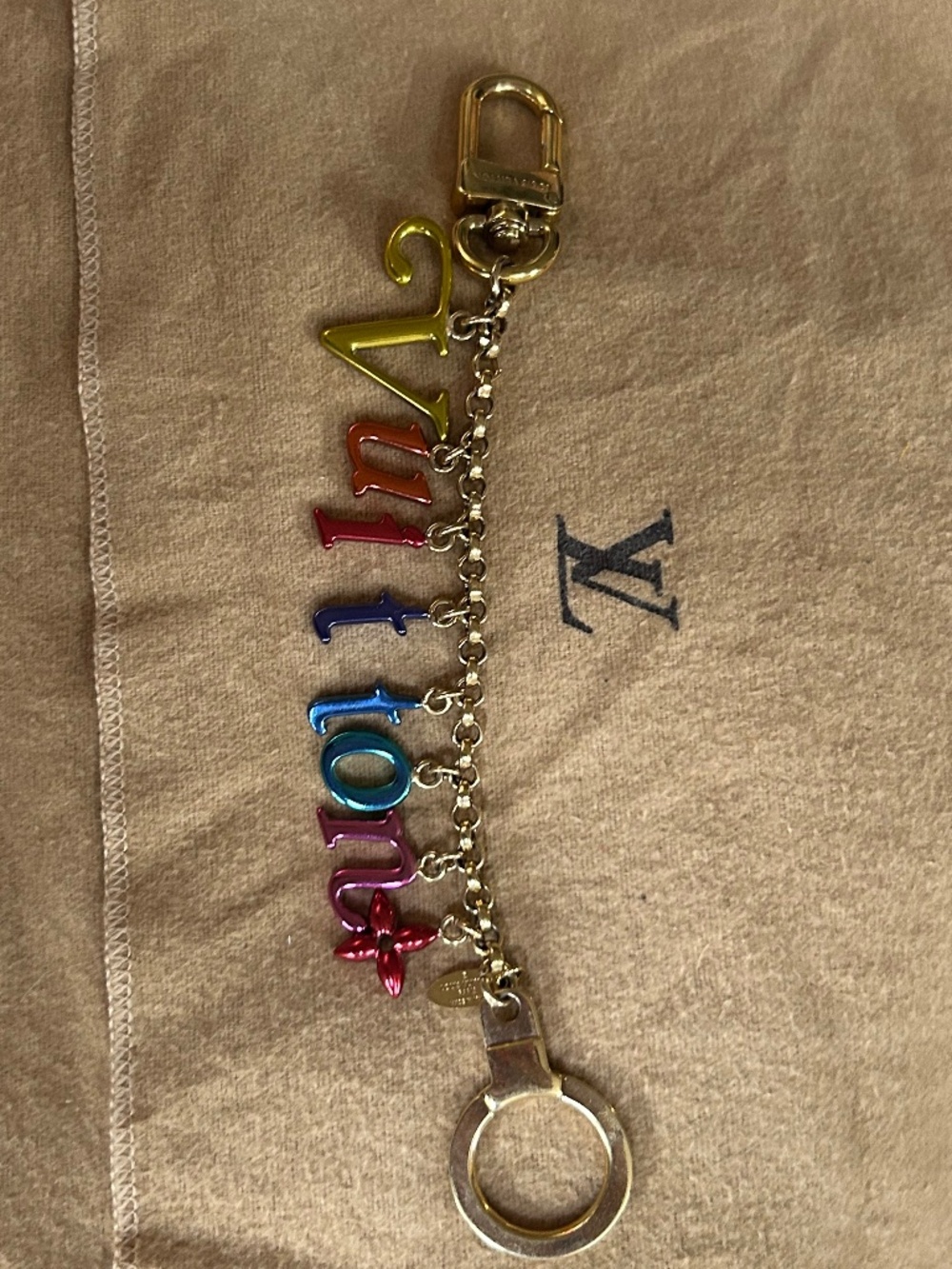 Authentic VUITTON   Multicolor Discontinued Bag Charm💜🩷💙🩵